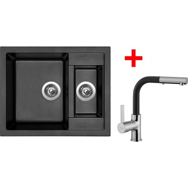 Sinks CRYSTAL 615.1 Metalblack+ENIGMA S GR - CR615174ENSGR74