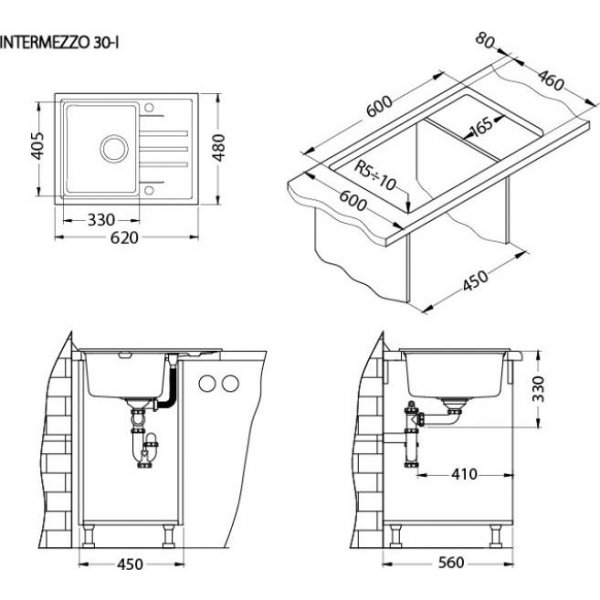 INTERMEZZO 30/81 - beton (620x480mm)jed.sifon F