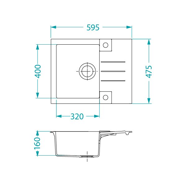 ROCK 30 G- 55 béžová  (595x475mm)+ pop- up sifon