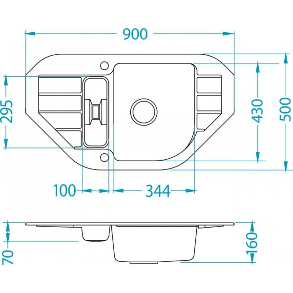 NIAGARA 60 G-11 bílá (900x500mm)+ pop- up sifon F