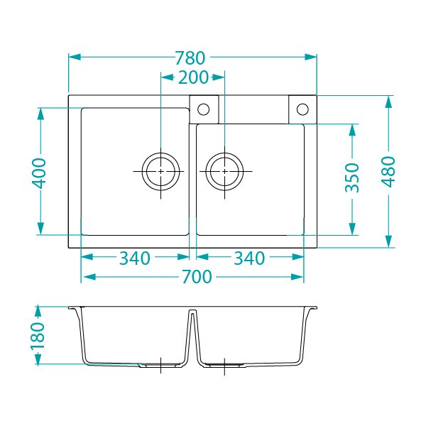 ROCK 90 G- 55 béžová (780x480mm)+ pop- up sifon  KPL