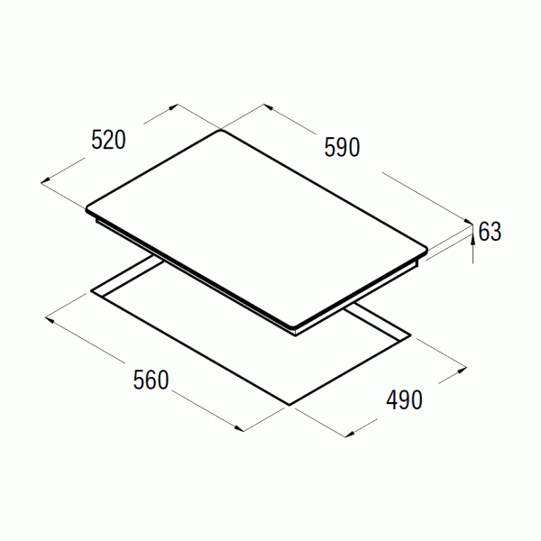 Indukční deska CATA IB 6203 BK 60 cm 3 zóny