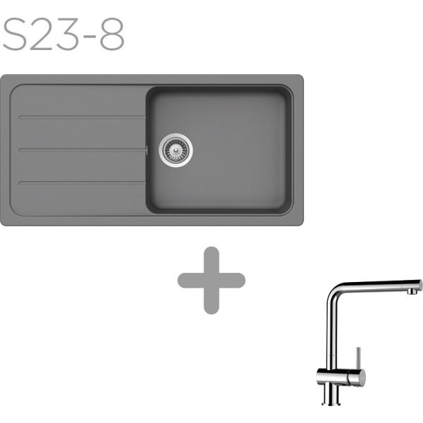 SET 23-8 Dřez SCHOCK FORMHAUS D-100L + baterie EPOS Chrom 540000