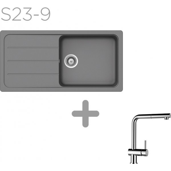 SET 23-9 Dřez SCHOCK FORMHAUS D-100L + baterie EPOS Chrom 540120