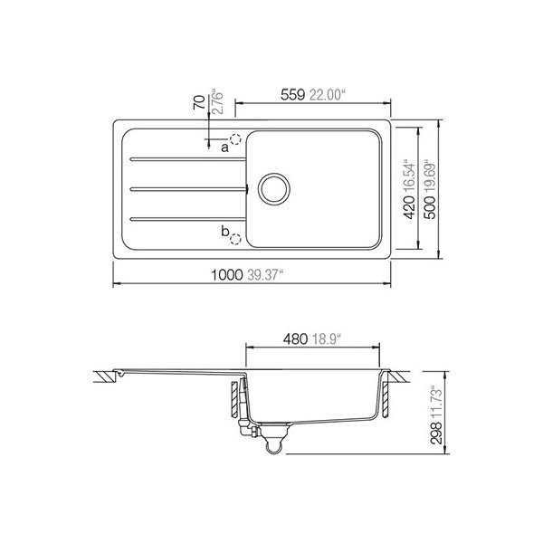 SET 23-9 Dřez SCHOCK FORMHAUS D-100L + baterie EPOS Chrom 540120