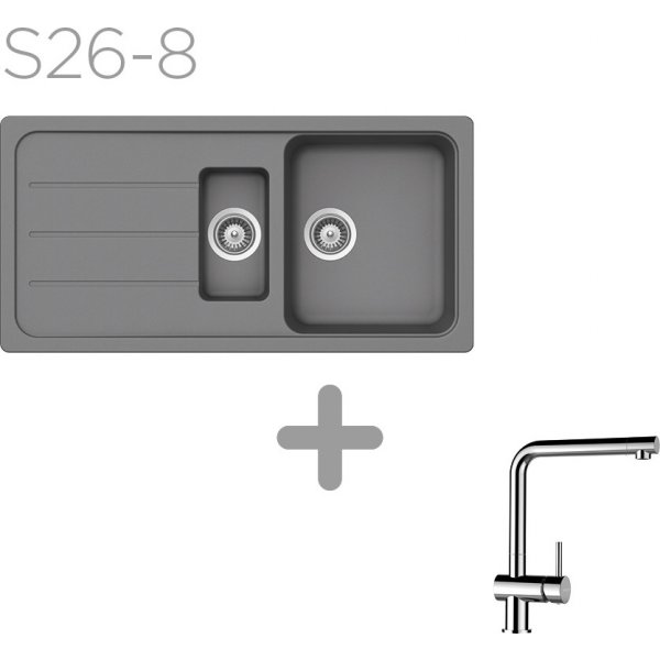 SET 26-8 Dřez SCHOCK FORMHAUS D-150L + baterie Epos Chrom 540000