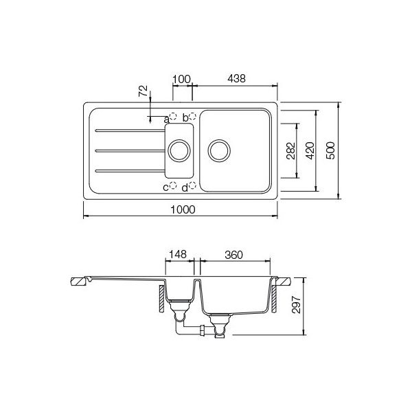 SET 26-8 Dřez SCHOCK FORMHAUS D-150L + baterie Epos Chrom 540000