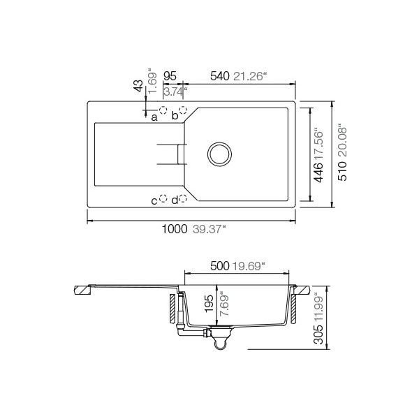 SET 18-11 Dřez SCHOCK MANHATTAN D-100L + baterie EPOS Chrom 540120