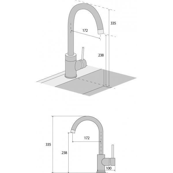 Dřezová baterie BDG3334wh BÍLÁ