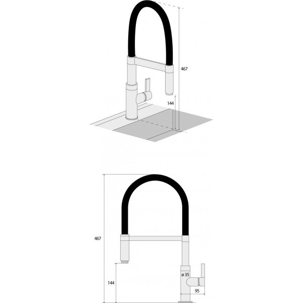 Dřezová baterie s hadicí BDC7547 chrom