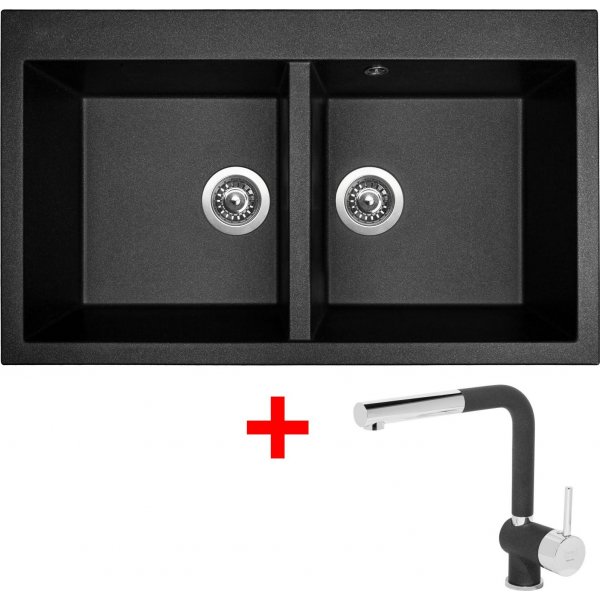 Sinks AMANDA 860 DUO Metalblack + Mix 3 P GR - G16874