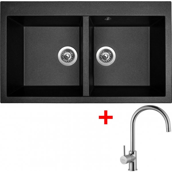 Sinks AMANDA 860 DUO Metalblack + Vitalia - G16674