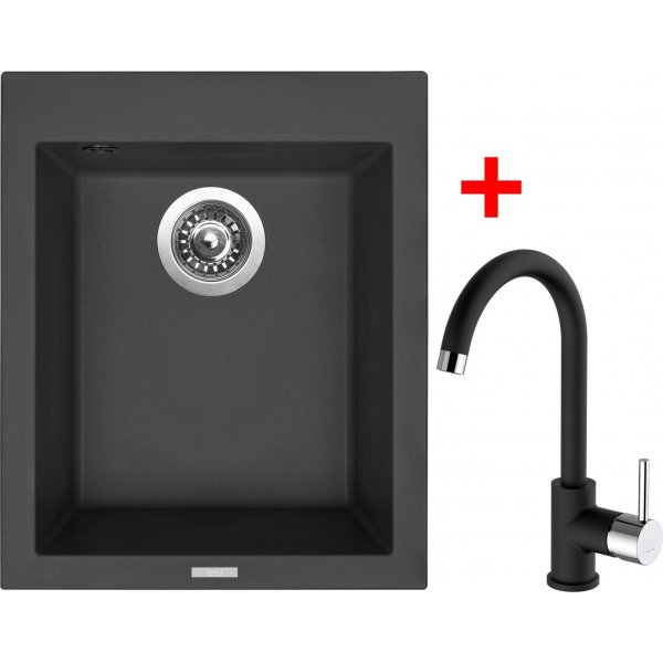 Sinks CUBE 410 Nanoblack+MIX 35 Nanoblack - G178N6