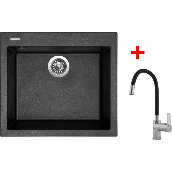 Sinks CUBE 560 Metalblack + Flexia - G9374