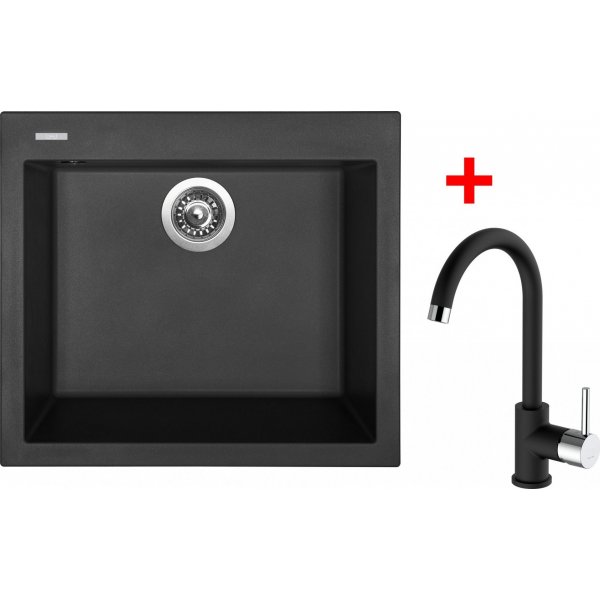 Sinks CUBE 560 Nanoblack+MIX 35 Nanoblack - G182N6