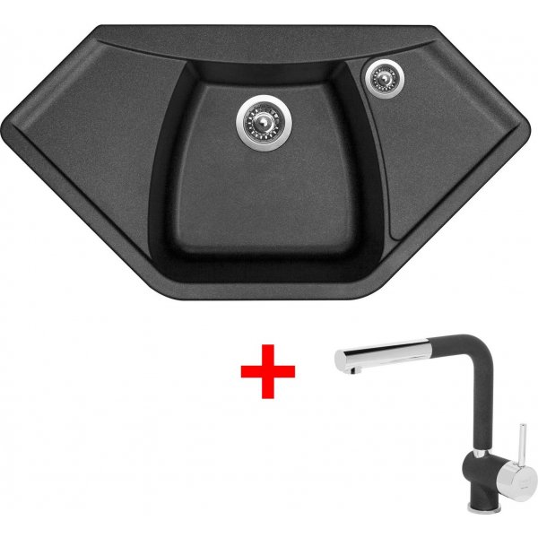 Sinks NAIKY 980 Metalblack + Mix 3 P GR - G17674