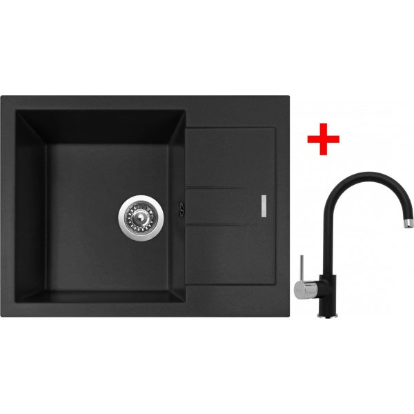 Sinks AMANDA 650 Pureblack + Vitalia GR - G11526