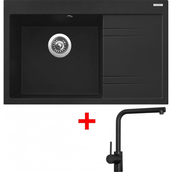 Sinks RIM 780 L Metalblack + Elka černá matná - G5574