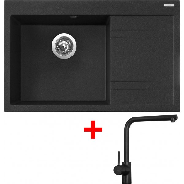 Sinks RIM 780 L Granblack + Elka černá matná - G5530