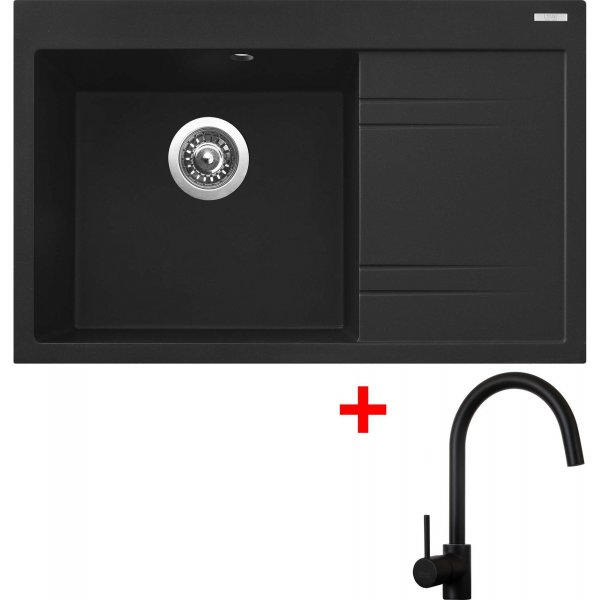 Sinks RIM 780 L Metalblack + Vitalia černá matná - G5174