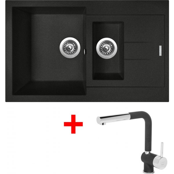 Sinks AMANDA 780.1 Metalblack + Mix 3 P GR - G16074