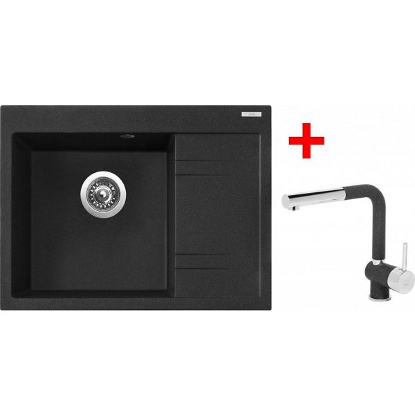 Sinks RIM 650 L Granblack + Mix 3 P GR - G2830