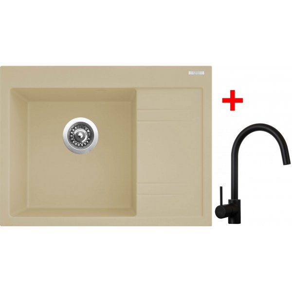 Sinks RIM 650 L Sahara + Vitalia černá matná - G2350