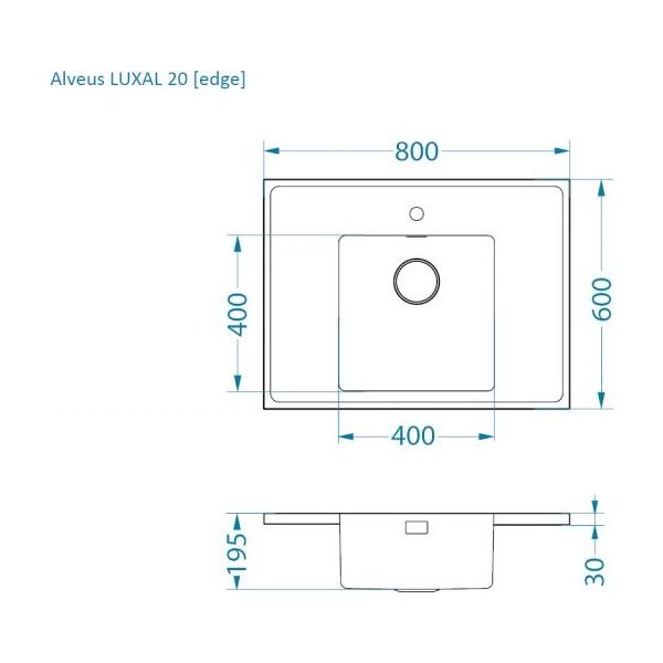 LUXAL 20, 800x600 RAISED  ( Okrajový profil zvýšený )